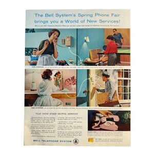 Vintage 1961 Bell Telephone Rotary Dial Retro Advertisement Print Ad